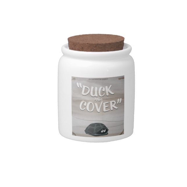 Duck & Cover Candy Jar (Front)
