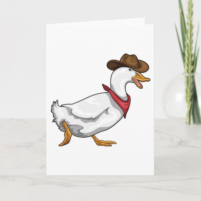 Duck Cowboy Cowboy hat Card (Front)