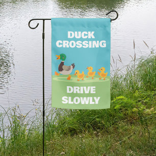 Duck Crossing Drive Slowly Wildlife Area Yard Garden Flag