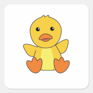 Duck Cute Ducks Ducklings Baby Bird Square Sticker