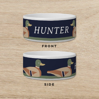 Duck Decoy Navy Dog Cat Pet Bowl