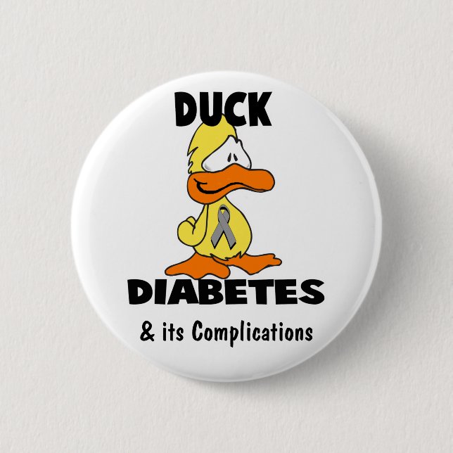 Duck Diabetes - Customized Pinback Button (Front)