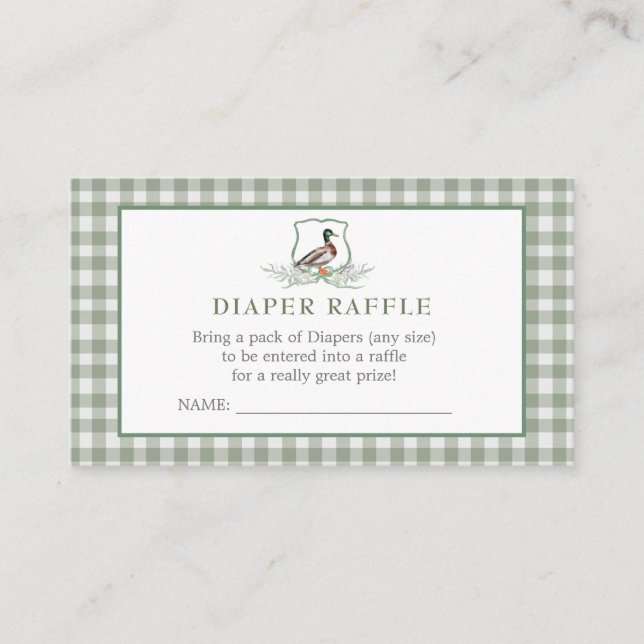Duck DIaper Raffle Business Card (Front)