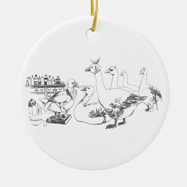 Duck Doctor Sees Patients Ceramic Ornament (Front)