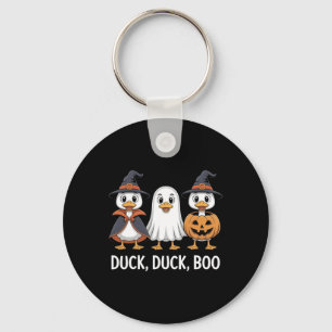 Duck Duck Boo Funny Duck Pumpkin Retro Men Women H Keychain