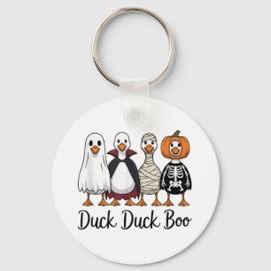 Duck Duck Boo Funny Goose Halloween Costume _1 Keychain