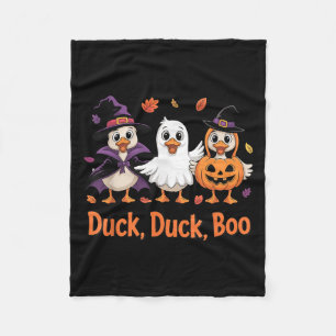 Duck Duck Boo Funny Halloween Costume Duck Fleece Blanket