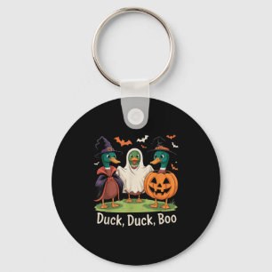 Duck Duck Boo Funny Halloween Costume Duck  Keychain