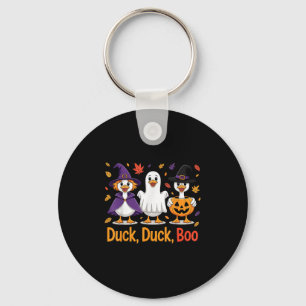 Duck Duck Boo Funny Halloween Costume Duck  Keychain