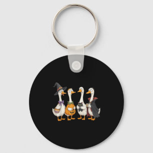 Duck Duck Boo Funny Halloween Costume Duck Pumpkin Keychain