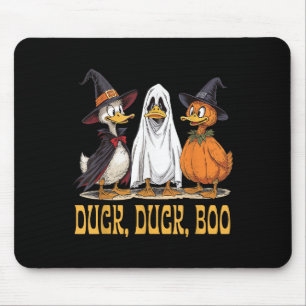 Duck Duck Boo Funny Halloween Costume Witch Ghost Mouse Pad