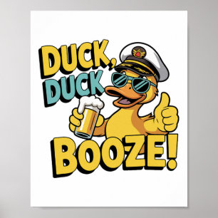 Duck Duck Booze Funny Cruise Family Matching Cruis Poster