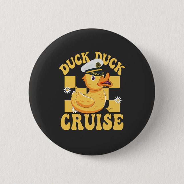 Duck Duck Cruise Funny Family Cruising Matching  Button (Front)