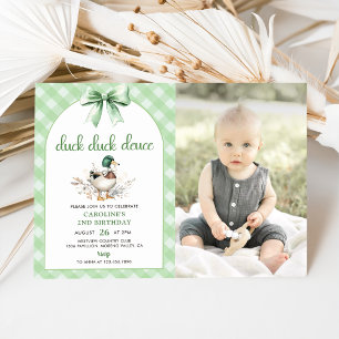 Duck Duck Deuce 2nd Birthday Photo Invitation