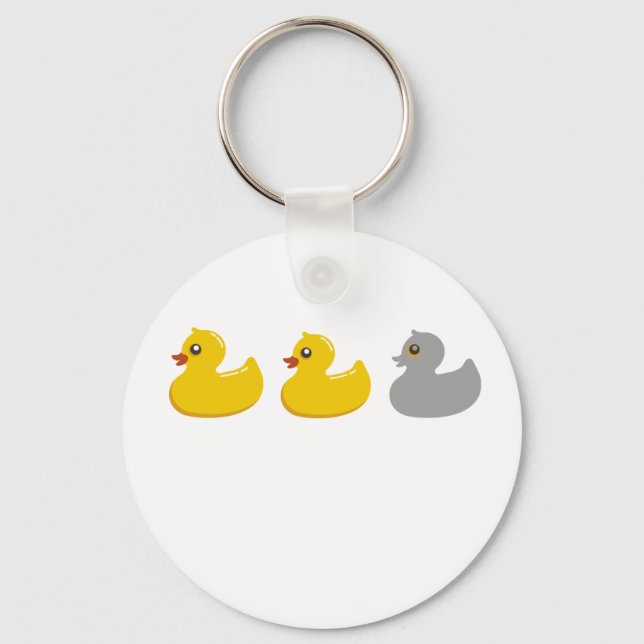 Duck, Duck, Gray Duck T Shirts.png Keychain (Front)
