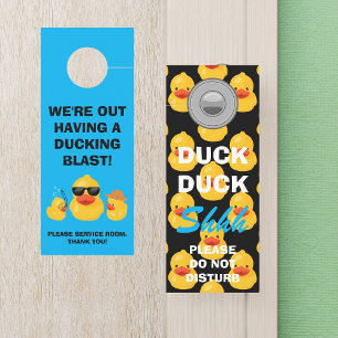 Duck Duck Shhh & Out Having a Ducking Blast Door Hanger