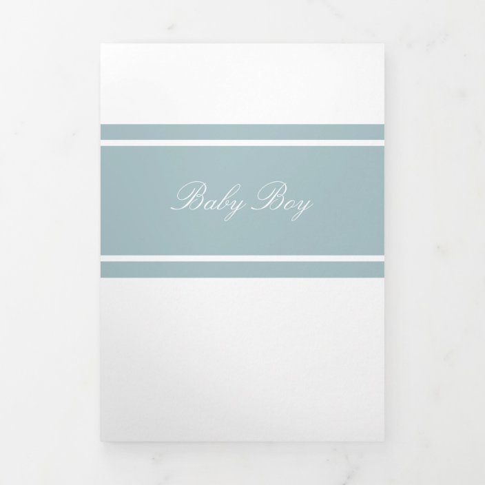 Duck Egg Blue 3 Photo Collage Baby Birth Tri Fold Announcement Zazzle Com