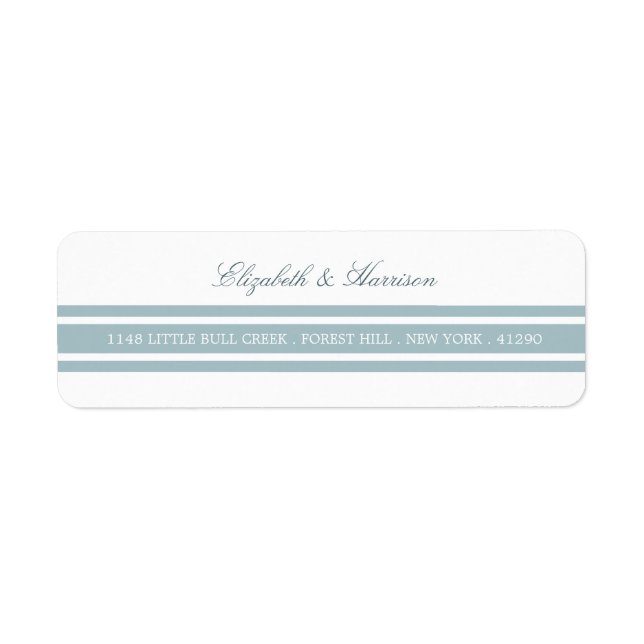 Duck Egg Blue Modern Wedding Label (Front)