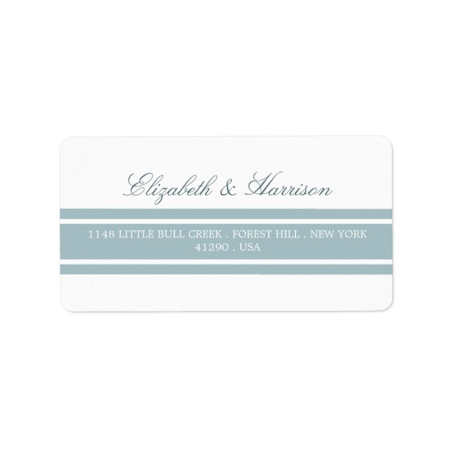 Duck Egg Blue Modern Wedding Label (Front)