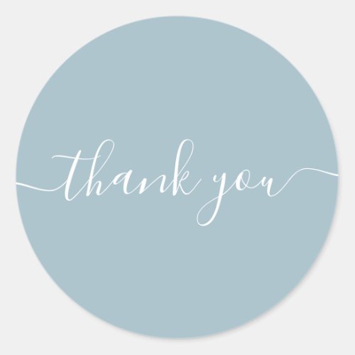 duck egg blue Thank You Classic Round Sticker