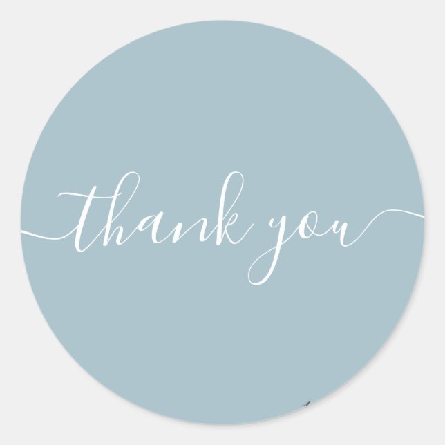 duck egg blue Thank You Classic Round Sticker (Front)