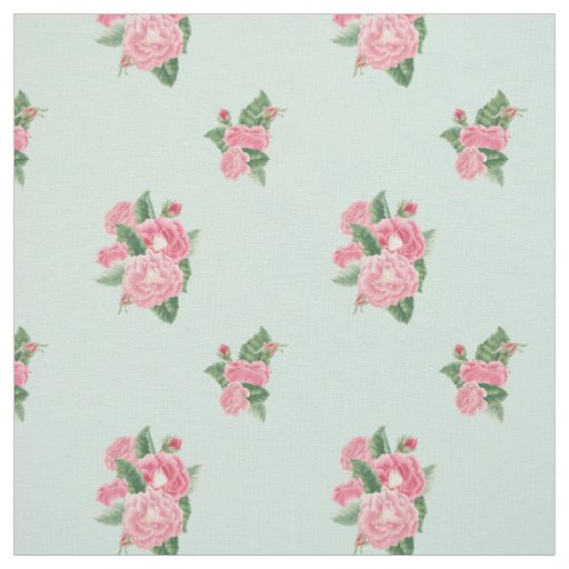 Duck egg floral fabric