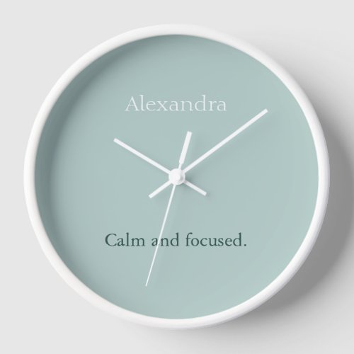 Duck Egg Green Personalized Wall Clock