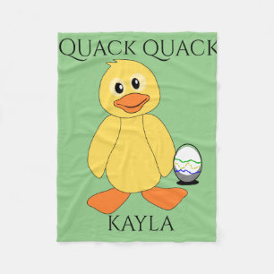 Duck & egg kids fleece blanket. Child's name.