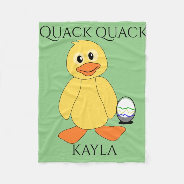 Duck & egg kids fleece blanket. Child's name. Blanket (Front)