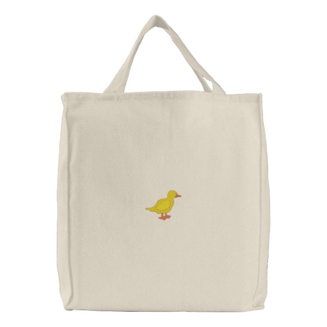 Duck Embroidered Tote Bag (Front)