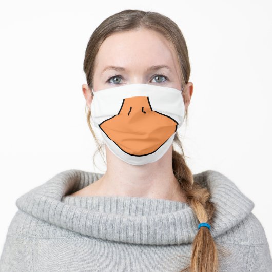 Duck Face Fun Funny Cartoon Beak Adult Cloth Face Mask (Worn)