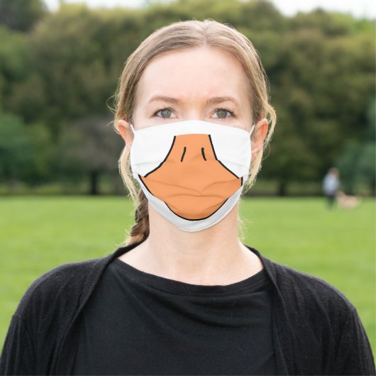 Duck Face Fun Funny Cartoon Beak Adult Cloth Face Mask (Outside)