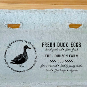 Egg Carton Stamp Handgathered Duck Eggs Fresh Eggs 