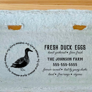 Duck Family Farm Name Egg Carton Rubber Stamp