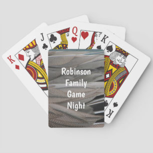 Duck Feather Photo Modern Black Grey Nature Poker Cards
