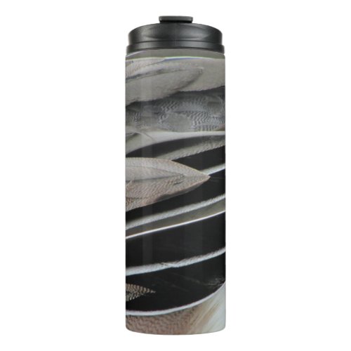 Duck Feather Photo Modern Black Grey Nature Thermal Tumbler