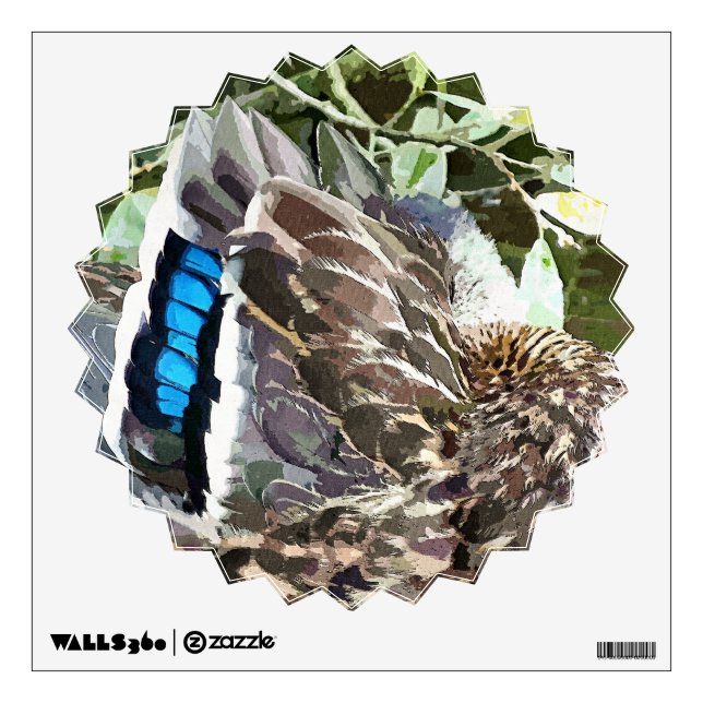 DUCK FEATHERS WALL STICKER (Front)