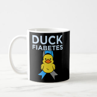 Duck Fiabetes Diabetes Awareness Diabetic Blue Gra Coffee Mug