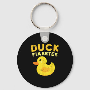 Duck Fiabetes Funny Yellow Duck Awareness Duck Hum Keychain