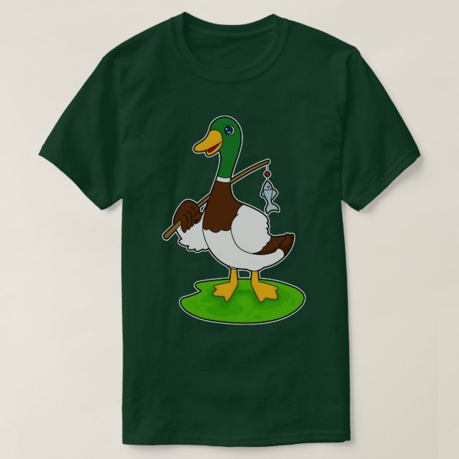 Duck Fisher Fishing Fishing rod T-Shirt (Design Front)