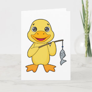 Duck Fishing Fisher Finshing rod Card