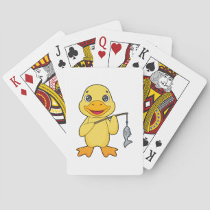 Duck Fishing Fisher Finshing rod Poker Cards