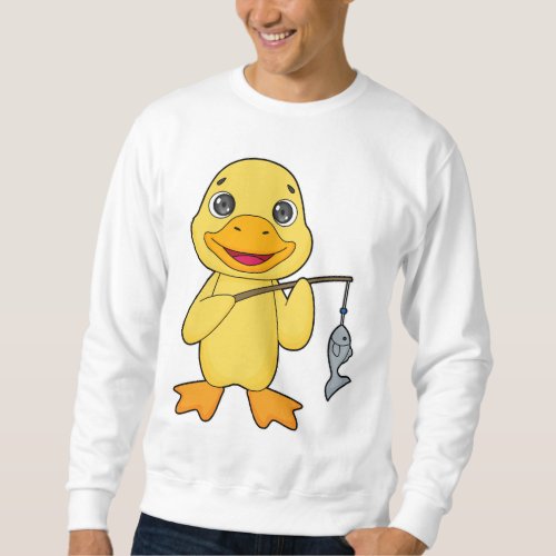 Duck Fishing Fisher Finshing rod Sweatshirt