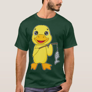 Duck Fishing Fisher Finshing Rod T-Shirt