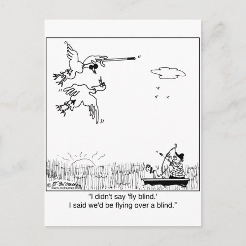 Duck Flying Blind Postcard
