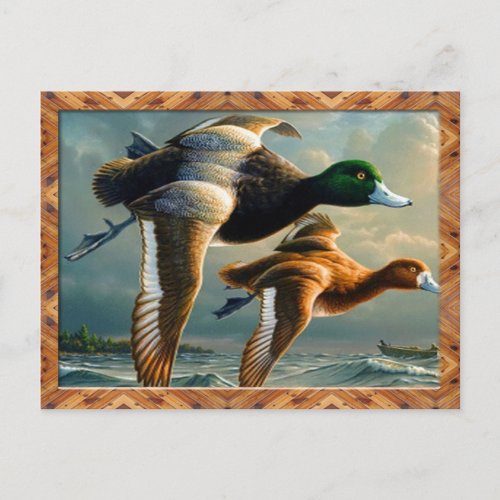 Duck Flying Postcard