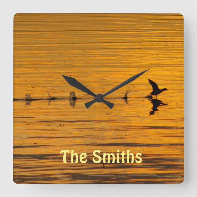 Duck Flying Through Time Wall Clock (Front)