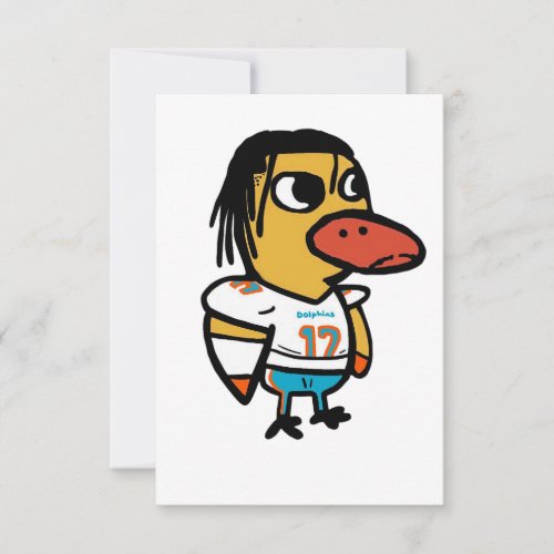 Duck Football by Jaylen Waddle Art Classic Thank You Card