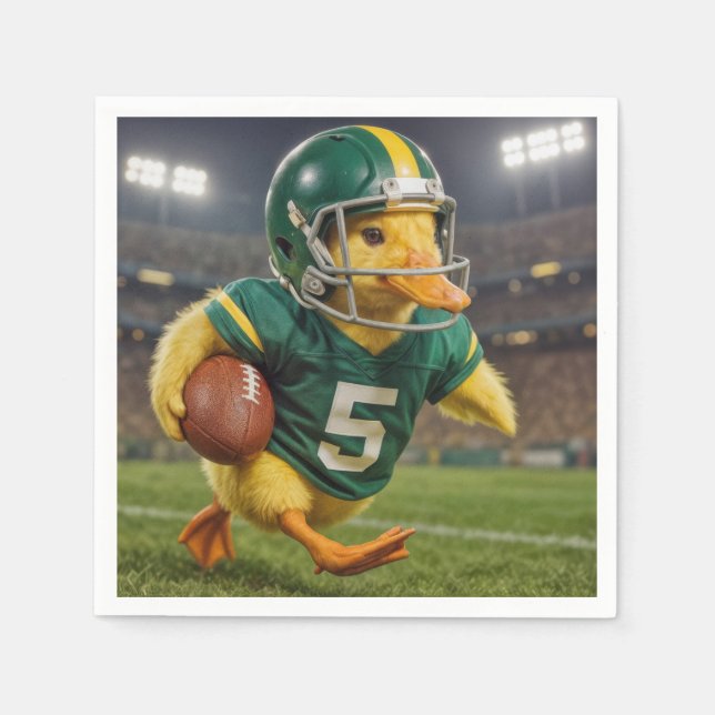 Duck Football Player In a Sports Stadium Napkins (Front)