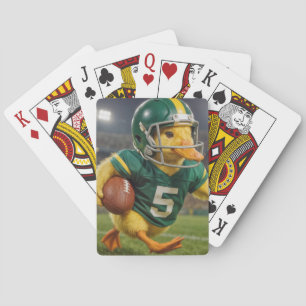 Duck Football Player In a Sports Stadium Poker Cards